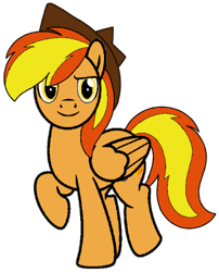 Size: 341x422 | Tagged: safe, oc, oc only, oc:firey ratchet, pegasus, pony, g4, fedora, hat, male, simple background, solo, transparent background