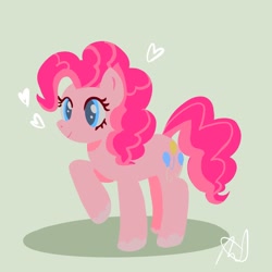 Size: 2048x2048 | Tagged: safe, artist:yeseditz, pinkie pie, earth pony, pony, g4, doodle, female, heart, high res, simple background, smiling, solo, unshorn fetlocks