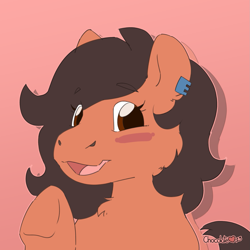 Size: 1315x1315 | Tagged: safe, artist:chocosune, oc, oc:robertapuddin, earth pony, pony, birthday gift, cute, profile picture