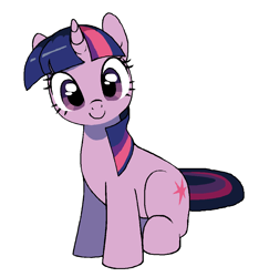 Size: 1024x1095 | Tagged: safe, artist:cheesesauce_45, twilight sparkle, pony, unicorn, g4, cute, female, looking at you, mare, simple background, sitting, smiling, smiling at you, solo, twiabetes, unicorn twilight, white background
