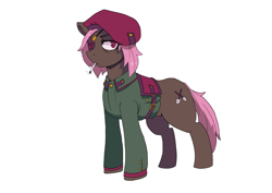 Size: 3508x2480 | Tagged: safe, artist:doofrabbit, oc, oc only, earth pony, pony, equestria at war mod, cigarette, clothes, communism, eyepatch, female, hat, high res, mare, palindrome get, simple background, sketch, solo, white background