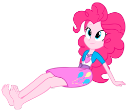 Size: 2003x1752 | Tagged: safe, artist:paco777yuyu, artist:zacatron94, edit, pinkie pie, equestria girls, g4, barefoot, cute, feet, fetish, foot fetish, happy, happy feet, pretty, simple background, soles, solo, transparent background