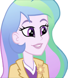 Size: 2198x2520 | Tagged: safe, edit, edited screencap, editor:homersimpson1983, screencap, princess celestia, principal celestia, human, equestria girls, g4, background removed, female, high res, not a vector, simple background, smiling, solo, transparent background