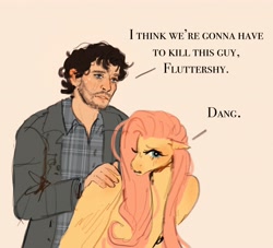 Size: 4096x3711 | Tagged: safe, artist:swollenbabyfat, fluttershy, human, pegasus, g4, crossover, dialogue, female, hannibal (tv series), i think we're gonna have to kill this guy, male, mare, meme, simple background, will graham