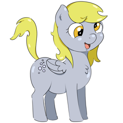 Size: 2048x2048 | Tagged: safe, derpy hooves, pegasus, g4, cute, digital art, eyelashes, female, folded wings, happy, high res, mare, open mouth, simple background, solo, white background, wings, yellow eyes, yellow mane