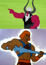 Size: 1123x1588 | Tagged: safe, edit, edited screencap, screencap, lord tirek, g4, twilight's kingdom, crossover, he-man, he-man and the masters of the universe, tirek is doomed, tirek is so utterly boned it's tragic