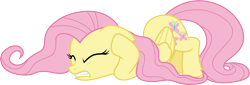 Size: 8843x3000 | Tagged: safe, artist:cloudy glow, fluttershy, pegasus, pony, g4, .ai available, absurd resolution, cowering, eyes closed, female, mare, simple background, solo, transparent background, vector
