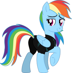 Size: 1095x1109 | Tagged: safe, artist:stephen-fisher, rainbow dash, pegasus, pony, g4, clothes, female, simple background, solo, transparent background, unitard