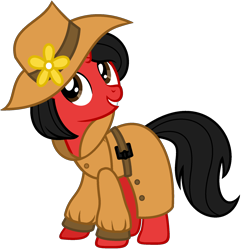Size: 1760x1828 | Tagged: safe, artist:mickey1909, oc, oc only, oc:minnie motion, pony, unicorn, clothes, detective, fedora, female, hat, simple background, solo, transparent background, trenchcoat