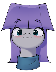 Size: 2000x2570 | Tagged: safe, artist:aquaticvibes, maud pie, earth pony, pony, g4, blushing, bust, cute, eyebrows, eyebrows visible through hair, female, high res, irrational exuberance, looking at you, mare, maudabetes, out of character, portrait, simple background, smiling, smiling at you, solo, transparent background, when she smiles