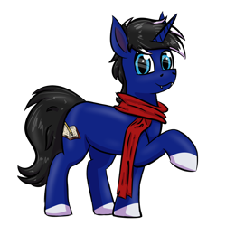 Size: 1500x1500 | Tagged: safe, artist:sugardotxtra, oc, oc only, oc:night reader, bat pony, pony, unicorn, 2024 community collab, derpibooru community collaboration, bat pony oc, clothes, horn, scarf, simple background, solo, transparent background