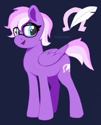 Size: 2417x3000 | Tagged: safe, artist:incendiarymoth, oc, oc:cotton quill, pegasus, pony, glasses, high res, pegasus oc, ponysona