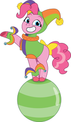 Size: 1034x1754 | Tagged: safe, artist:prixy05, pinkie pie, earth pony, pony, g4, g5, my little pony: tell your tale, ponykind parade-emonium, spoiler:g5, spoiler:my little pony: tell your tale, spoiler:tyts01e45, ball, cute, diapinkes, female, g4 to g5, generation leap, mare, ponykind parade, simple background, solo, transparent background, vector