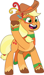 Size: 781x1318 | Tagged: safe, artist:prixy05, applejack, earth pony, pony, g4, g5, my little pony: tell your tale, ponykind parade-emonium, spoiler:g5, spoiler:my little pony: tell your tale, spoiler:tyts01e45, cute, female, g4 to g5, generation leap, mare, ponykind parade, simple background, solo, transparent background, vector