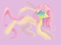 Size: 1200x900 | Tagged: safe, artist:larvaecandy, fluttershy, pegasus, pony, g4, pink background, simple background, solo