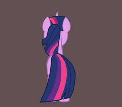 Size: 2600x2300 | Tagged: safe, artist:k. dale, derpibooru exclusive, twilight sparkle, pony, unicorn, g4, my little pony: rainbow roadtrip, my little pony: the movie, animated, butt, female, high res, mare, movie accurate, plot, quadrupedal, reference, simple background, solo, speen, spinning, standing, turnaround, twibutt, unicorn twilight, you spin me right round