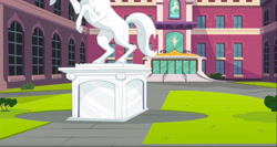 Size: 4480x2387 | Tagged: safe, equestria girls, g4, background, canterlot high, no pony, portal, statue