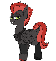 Size: 1970x2160 | Tagged: safe, artist:brainiac, oc, oc only, oc:cinder blaze, pegasus, female, mare, simple background, solo, transparent background