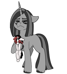 Size: 1970x2160 | Tagged: safe, artist:brainiac, oc, oc only, oc:somber, unicorn, chest fluff, concave belly, female, mare, simple background, solo, transparent background