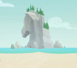 Size: 2179x1928 | Tagged: safe, artist:shieldwingarmorofgod, edit, edited screencap, screencap, equestria girls, g4, background, beach, no pony, ocean, rock, rock formation, water