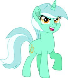 Size: 1457x1668 | Tagged: safe, artist:stephen-fisher, lyra heartstrings, pony, unicorn, g4, confident, cute, female, lyrabetes, movie accurate, simple background, smiling, smirk, solo, transparent background, vector