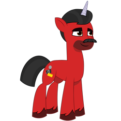 Size: 1200x1200 | Tagged: safe, artist:prixy05, oc, oc only, oc:mickey motion, pony, unicorn, g5, my little pony: tell your tale, facial hair, simple background, solo, transparent background