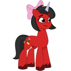 Size: 1200x1200 | Tagged: safe, artist:prixy05, oc, oc only, oc:minnie motion, pony, unicorn, g5, my little pony: tell your tale, bow, female, hair bow, simple background, solo, transparent background