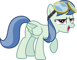 Size: 7765x6132 | Tagged: safe, artist:starryshineviolet, spring skies, pegasus, pony, g4, hurricane fluttershy, absurd resolution, aviator goggles, female, goggles, mare, open mouth, proud, raised hoof, simple background, solo, stomping, transparent background, vector, victory
