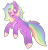 Size: 1283x1330 | Tagged: safe, artist:psychotix, artist:trashpanda czar, edit, oc, oc only, oc:bouncy spectra, earth pony, pony, body markings, chest fluff, earth pony oc, female, gradient hooves, happy, jumping, looking down, magical lesbian spawn, mare, multicolored hair, next generation, offspring, parent:pinkie pie, parent:rainbow dash, parents:pinkiedash, procreate app, simple background, smiling, solo, transparent background