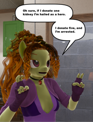 Size: 951x1245 | Tagged: safe, artist:stellarator, adagio dazzle, anthro, unguligrade anthro, comic:we will be adored, g4, 3d, blender, blender cycles, cycles render, not sfm