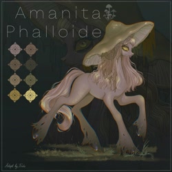 Size: 3500x3500 | Tagged: safe, artist:fridagloria, oc, oc only, oc:amanita phalloide, mushroom pony, original species, pony, color palette, female, high res, mare, mushroom, poisonous, solo