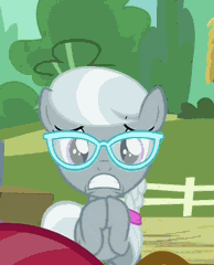 Size: 194x240 | Tagged: safe, screencap, babs seed, silver spoon, earth pony, pony, g4, one bad apple, season 3, animated, female, filly, foal, glasses, scared, shaking, solo focus