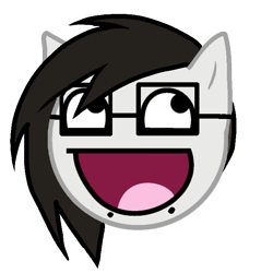 Size: 700x700 | Tagged: safe, artist:burnedmuffinz, pony, awesome face, epic face, glasses, head only, lip piercing, male, piercing, ponified, simple background, skrillex, skrillpony, snake bites, solo, transparent background