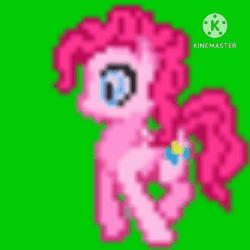 Size: 480x480 | Tagged: safe, artist:giorgoskyriacou, pinkie pie, earth pony, pony, g4, animated, female, gif, green background, kinemaster, pixel art, simple background, solo, sprite