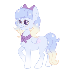 Size: 1500x1500 | Tagged: safe, artist:toshitoki, oc, oc only, oc:forget-me-not, pegasus, pony, clothes, female, flower, flower in hair, folded wings, glasses, mare, pegasus oc, raised hoof, scarf, simple background, smiling, solo, tail, transparent background, wings
