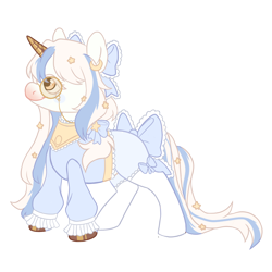 Size: 1500x1500 | Tagged: safe, artist:toshitoki, oc, oc only, pony, unicorn, bow, clothes, colored hooves, glasses, hair bow, horn, shirt, simple background, smiling, socks, solo, stockings, tail, tail bow, thigh highs, transparent background, unicorn oc