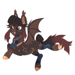 Size: 2000x2000 | Tagged: safe, artist:toshitoki, oc, oc only, oc:astral bites, bat pony, bat pony oc, clothes, colored hooves, fangs, female, flying, high res, leggings, mare, open mouth, open smile, simple background, smiling, solo, spread wings, tail, transparent background, wings