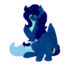Size: 3380x3000 | Tagged: safe, artist:calibykitty, oc, oc only, oc:midnight specter, alicorn, pony, high res, looking at you, multicolored hair, simple background, sitting, solo, transparent background, waving