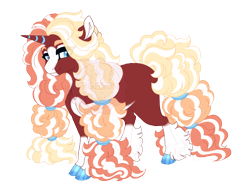 Size: 3600x2700 | Tagged: safe, artist:gigason, oc, oc only, oc:gingerbread spice, pony, unicorn, bipedal, blaze (coat marking), blue eyes, coat markings, colored hooves, eyes closed, facial markings, female, gradient hooves, high res, hoof polish, horn, lidded eyes, magical lesbian spawn, mare, obtrusive watermark, offspring, pale belly, parent:oc:fierce flame, parent:pinkie pie, pigtails, simple background, smiling, socks (coat markings), solo, standing, striped horn, transparent background, unshorn fetlocks, watermark