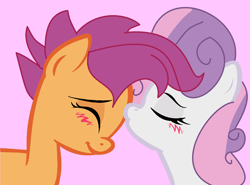 Size: 1502x1110 | Tagged: safe, artist:jadeharmony, scootaloo, sweetie belle, g4, female, lesbian, ship:scootabelle, shipping