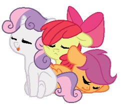 Size: 333x283 | Tagged: safe, artist:scoot11, apple bloom, scootaloo, sweetie belle, pegasus, pony, g4, cutie mark crusaders, simple background, transparent background