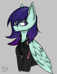 Size: 1625x2122 | Tagged: safe, artist:ashel_aras, oc, oc only, pegasus, pony, clothes, pegasus oc, sketch, solo, suit