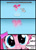 Size: 1280x1761 | Tagged: safe, artist:lennondash, part of a set, pinkie pie, earth pony, pony, series:too close, g4, behaving like izzy moonbow, blue background, boing, close-up, comic, cute, diapinkes, extreme close-up, eyelashes, female, gasp, hi new friend, jumping, looking at you, mare, motion blur, open mouth, part of a series, pinkie being pinkie, smiling, solo, speech bubble, squee, talking to viewer