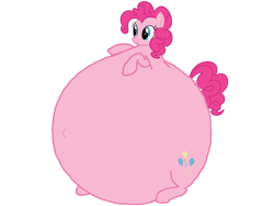 Size: 828x621 | Tagged: safe, artist:simonstudio587, pinkie pie, earth pony, pony, g4, female, inflation, mare, simple background, smiling, solo, spherical inflation, white background