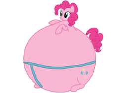 Size: 828x621 | Tagged: safe, artist:simonstudio587, pinkie pie, earth pony, pony, g4, female, inflation, mare, simple background, smiling, solo, spherical inflation, sumo, white background