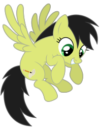 Size: 4480x5639 | Tagged: safe, artist:creedyboy124, oc, oc only, oc:sadie park, pegasus, pony, g4, female, flying, green eyes, grin, mare, recolor, simple background, smiling, solo, transparent background