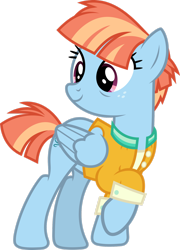 Size: 1280x1781 | Tagged: safe, artist:starryshineviolet, windy whistles, pegasus, pony, g4, parental glideance, clothes, female, folded wings, jacket, looking back, mare, shirt, simple background, solo, transparent background, vector, wings