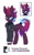 Size: 2334x3726 | Tagged: safe, artist:justafallingstar, oc, oc only, oc:tempest revenant, pony, unicorn, chromatic aberration, clothes, curved horn, cute, female, high res, hoodie, horn, looking at you, magic, mare, not tempest shadow, reference sheet, scar, simple background, solo, white background