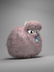 Size: 1920x2560 | Tagged: safe, artist:mrwithered, oc, oc:fluffle puff, earth pony, pony, 3d, blender, cellphone, female, gray background, mare, mouth hold, phone, simple background, smartphone, solo