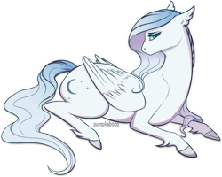 Size: 1138x911 | Tagged: safe, artist:burgerpaws, oc, oc only, oc:silver starlight, pegasus, pony, lying down, prone, simple background, solo, transparent background